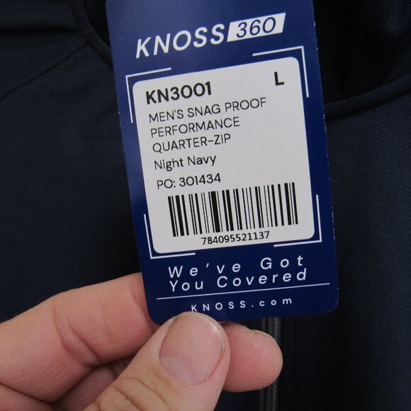 NWT Seagram's Vodka Blue Long Sleeve 1/4 Zip Pullover Knoss 360 Performance Larg - Picture 3 of 6